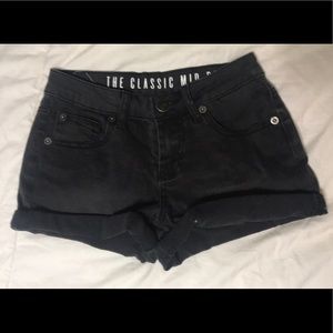 Black mid rise shorts